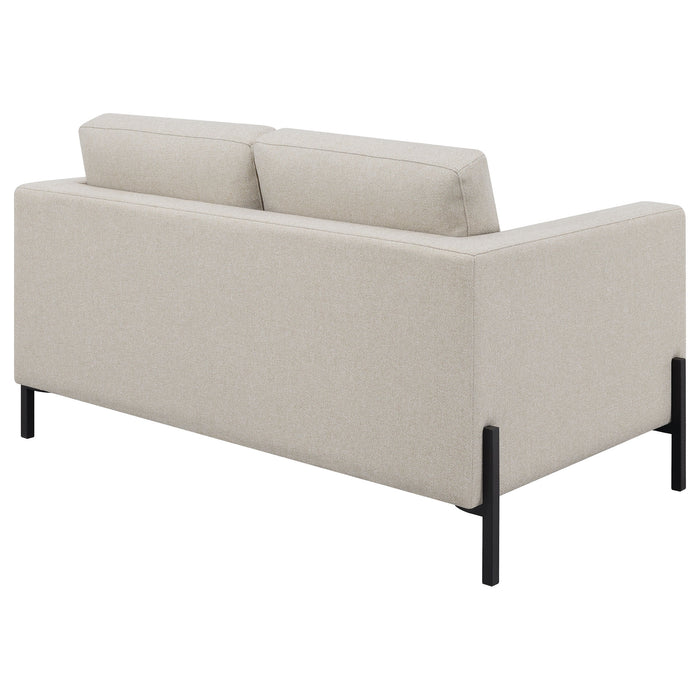 Coaster Tilly Upholstered Track Arms Loveseat Oatmeal Default Title