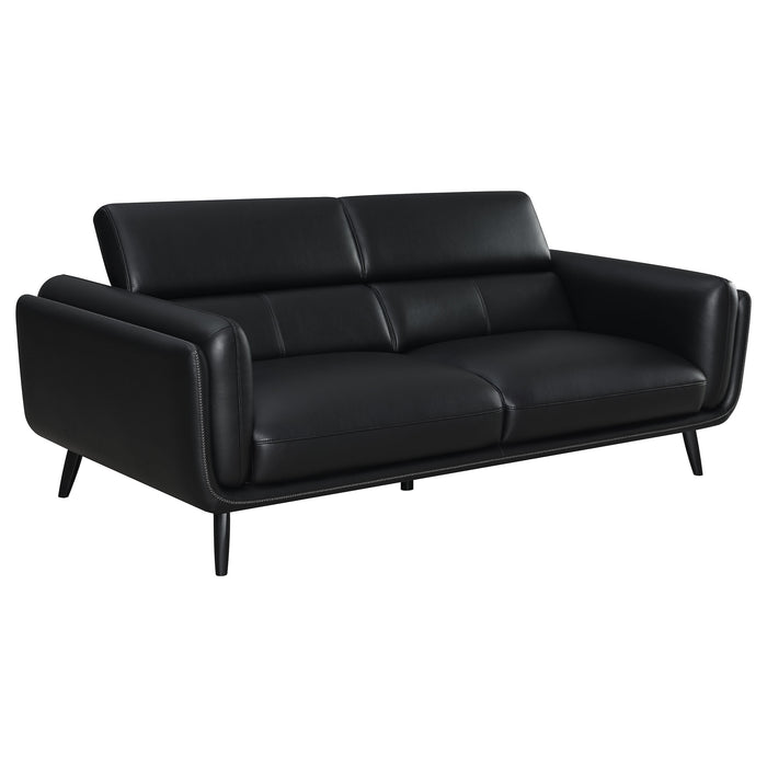 Coaster Shania Track Arms Sofa with Tapered Legs Black Default Title