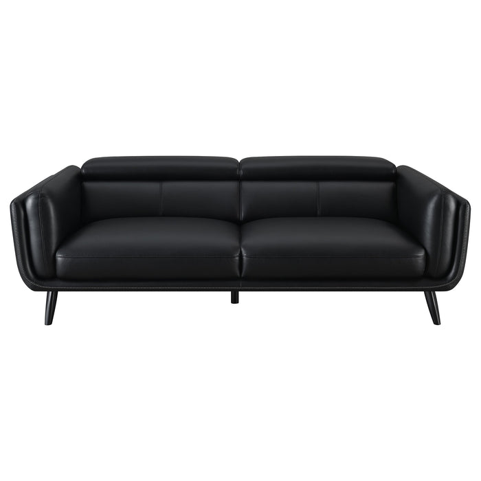 Coaster Shania Track Arms Sofa with Tapered Legs Black Default Title