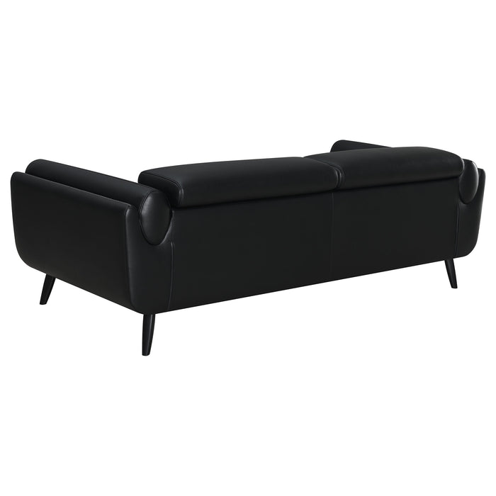 Coaster Shania Track Arms Sofa with Tapered Legs Black Default Title