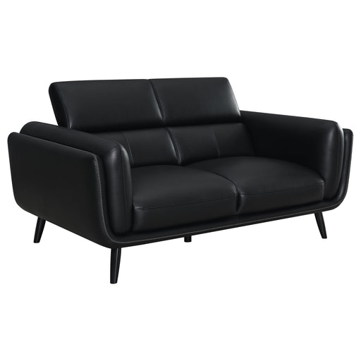 Shania Upholstered Low Back Loveseat Black