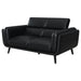 Coaster Shania Track Arms Loveseat with Tapered Legs Black Default Title