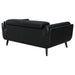 Coaster Shania Track Arms Loveseat with Tapered Legs Black Default Title