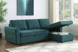 Coaster Samantha Upholstered Sleeper Sofa Sectional with Storage Chaise Grey Green