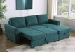 Coaster Samantha Upholstered Sleeper Sofa Sectional with Storage Chaise Grey Green