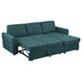 Coaster Samantha Upholstered Sleeper Sofa Sectional with Storage Chaise Grey Green