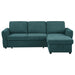 Coaster Samantha Upholstered Sleeper Sofa Sectional with Storage Chaise Grey Green