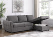 Coaster Samantha Upholstered Sleeper Sofa Sectional with Storage Chaise Grey Green