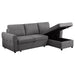 Coaster Samantha Upholstered Sleeper Sofa Sectional with Storage Chaise Grey Green