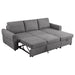 Coaster Samantha Upholstered Sleeper Sofa Sectional with Storage Chaise Grey Green