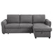 Coaster Samantha Upholstered Sleeper Sofa Sectional with Storage Chaise Grey Green