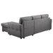 Coaster Samantha Upholstered Sleeper Sofa Sectional with Storage Chaise Grey Green