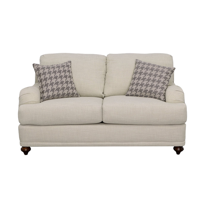 Coaster Glenn Cushion Back Loveseat Light Grey Default Title