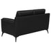 Coaster Moira Upholstered Tufted Living Room Set with Track Arms Black Sofa+Loveseat+Armchair