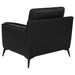 Coaster Moira Upholstered Tufted Living Room Set with Track Arms Black Sofa+Loveseat+Armchair