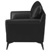 Coaster Moira Upholstered Tufted Loveseat with Track Arms Black Default Title