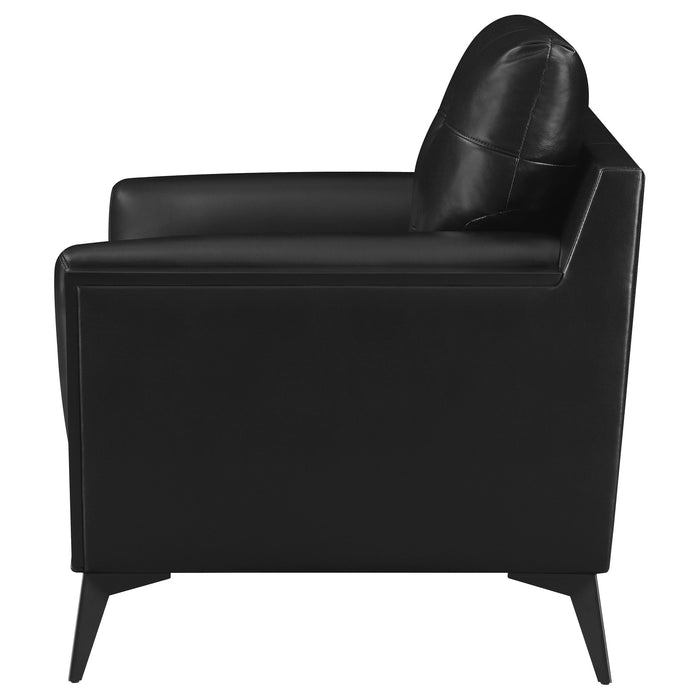 Coaster Moira Upholstered Tufted Chair with Track Arms Black Default Title