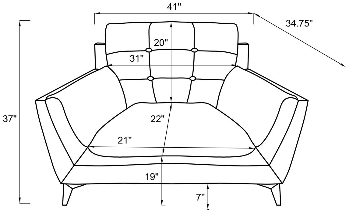 Coaster Moira Upholstered Tufted Chair with Track Arms Black Default Title