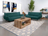 Coaster Acton 2-piece Upholstered Flared Arm Sofa Set Teal Blue Sofa+Loveseat