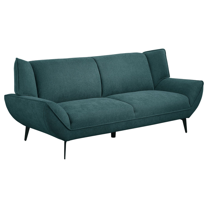 Coaster Acton 2-piece Upholstered Flared Arm Sofa Set Teal Blue Sofa+Loveseat+Armchair