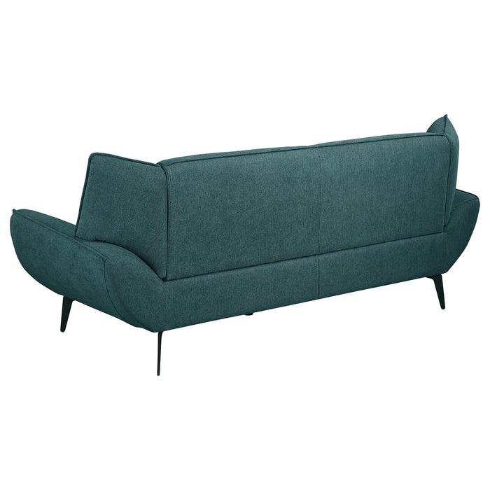 Coaster Acton 2-piece Upholstered Flared Arm Sofa Set Teal Blue Sofa+Loveseat+Armchair