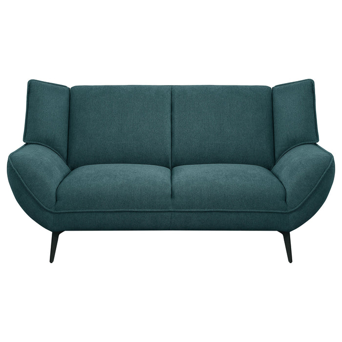 Coaster Acton 2-piece Upholstered Flared Arm Sofa Set Teal Blue Sofa+Loveseat+Armchair