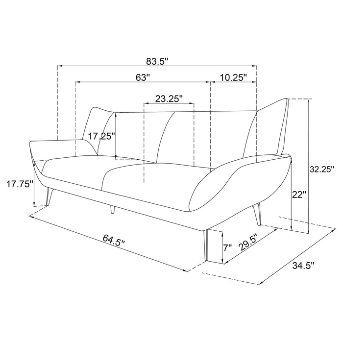 Coaster Acton 2-piece Upholstered Flared Arm Sofa Set Teal Blue Sofa+Loveseat+Armchair