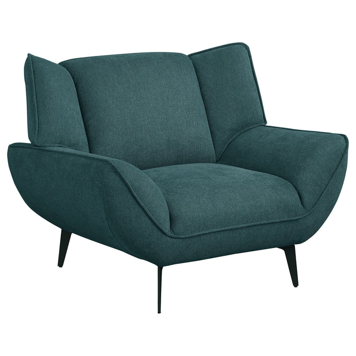 Coaster Acton 2-piece Upholstered Flared Arm Sofa Set Teal Blue Sofa+Loveseat+Armchair