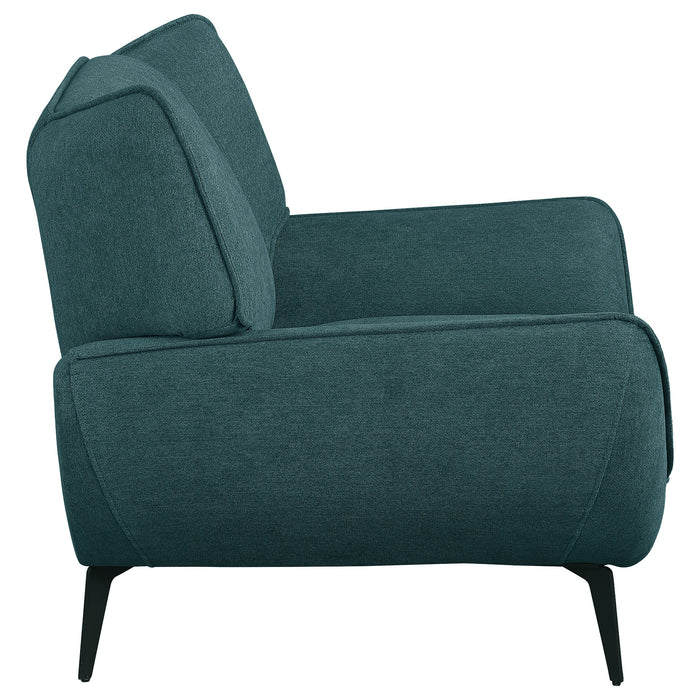 Coaster Acton 2-piece Upholstered Flared Arm Sofa Set Teal Blue Sofa+Loveseat+Armchair