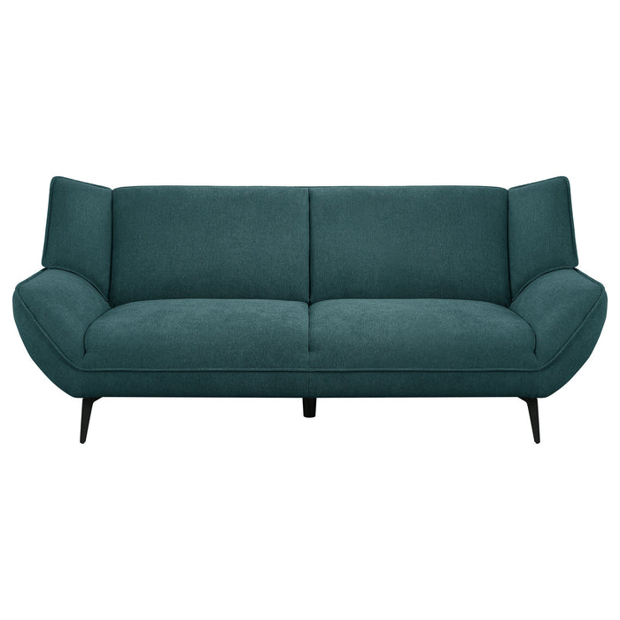 Coaster Acton Upholstered Flared Arm Sofa Teal Blue Default Title