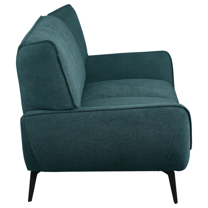 Coaster Acton Upholstered Flared Arm Loveseat Teal Blue Default Title