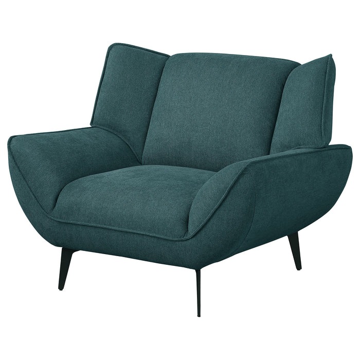 Coaster Acton Upholstered Flared Arm Chair Teal Blue Default Title