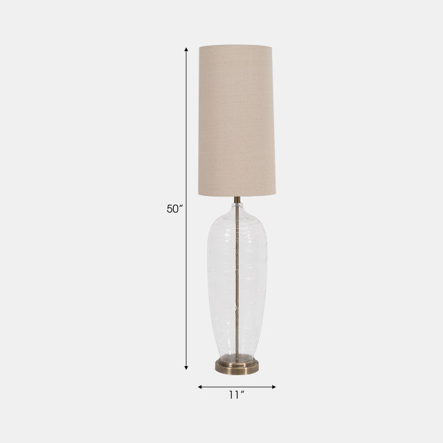 Glass 50" Bottle Table Lamp, Clear