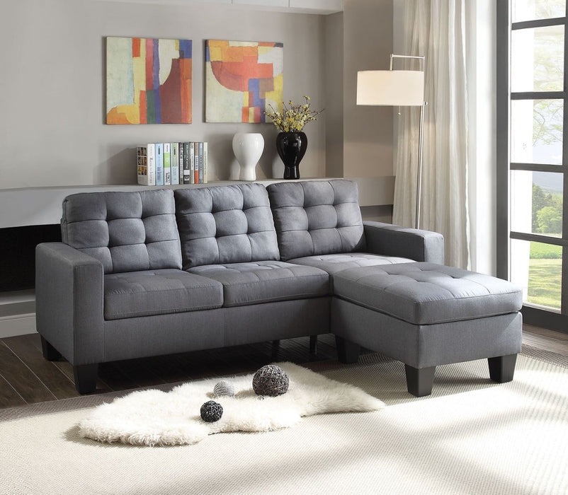 Earsom 81"L Linen Reversible Sofa & Ottoman