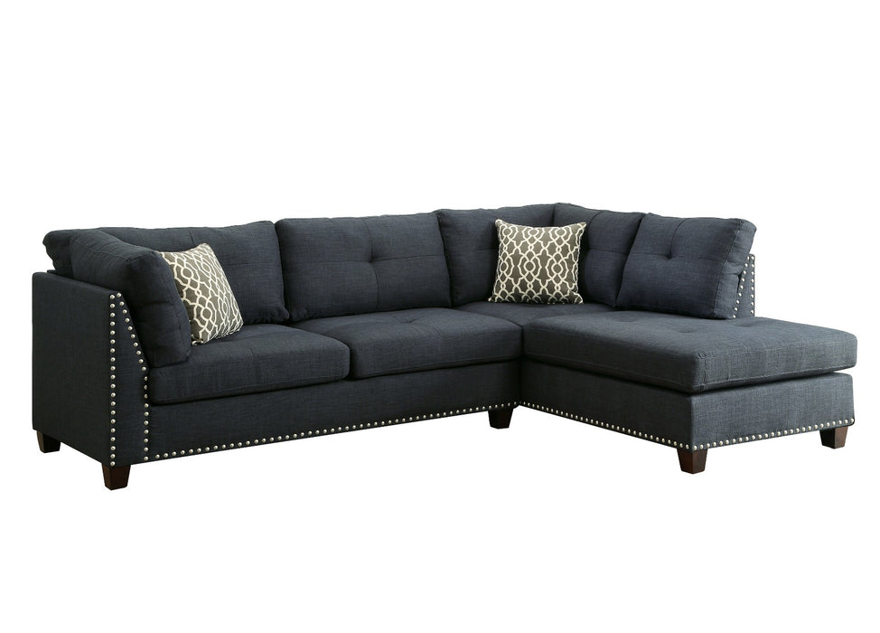 Laurissa 104"L Sectional Sofa & Ottoman with 2 Pillows