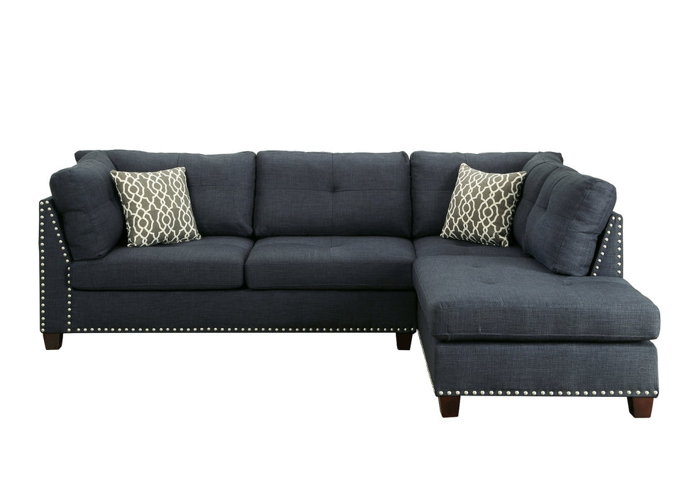 Laurissa 104"L Sectional Sofa & Ottoman with 2 Pillows