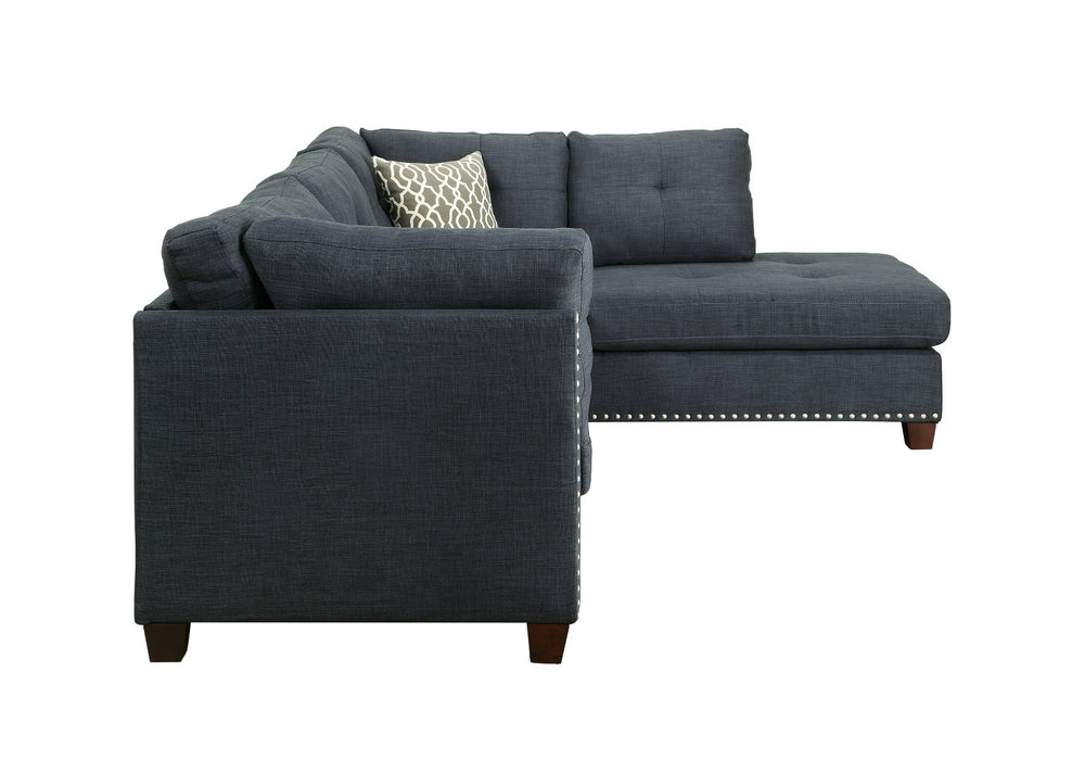 Laurissa 104"L Sectional Sofa & Ottoman with 2 Pillows