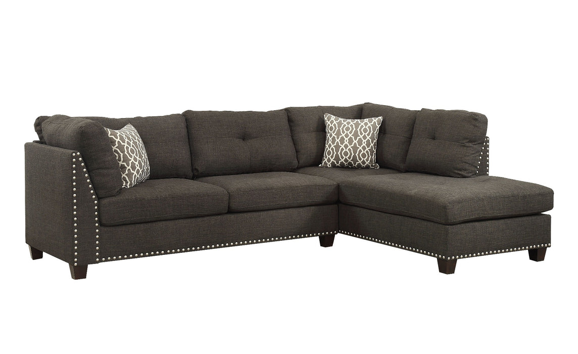 Laurissa 104"L Sectional Sofa & Ottoman with 2 Pillows