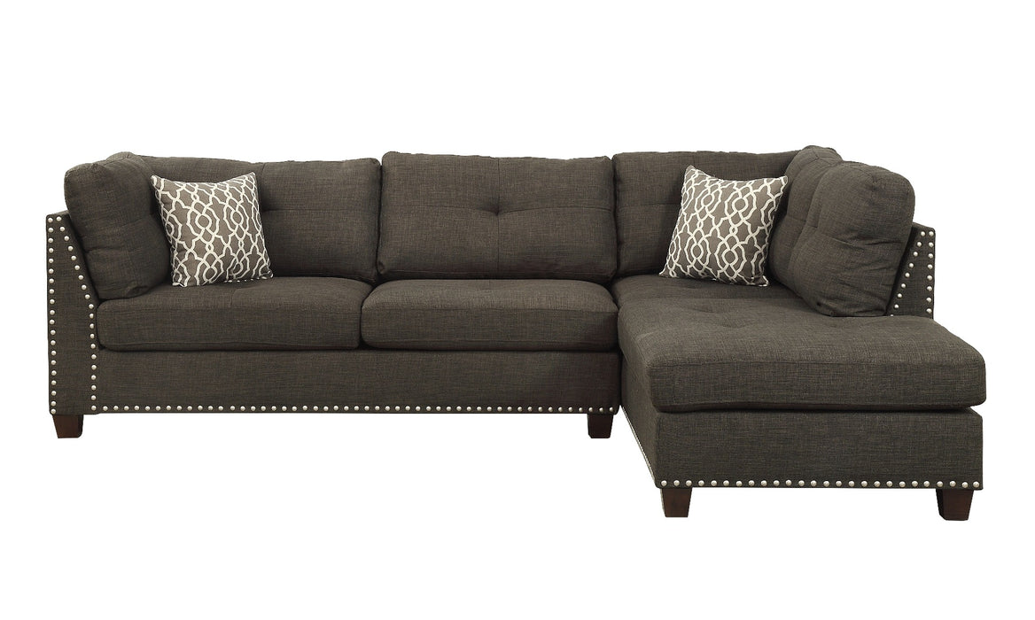 Laurissa 104"L Sectional Sofa & Ottoman with 2 Pillows