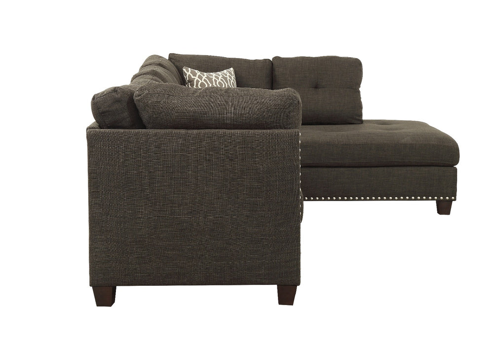 Laurissa 104"L Sectional Sofa & Ottoman with 2 Pillows