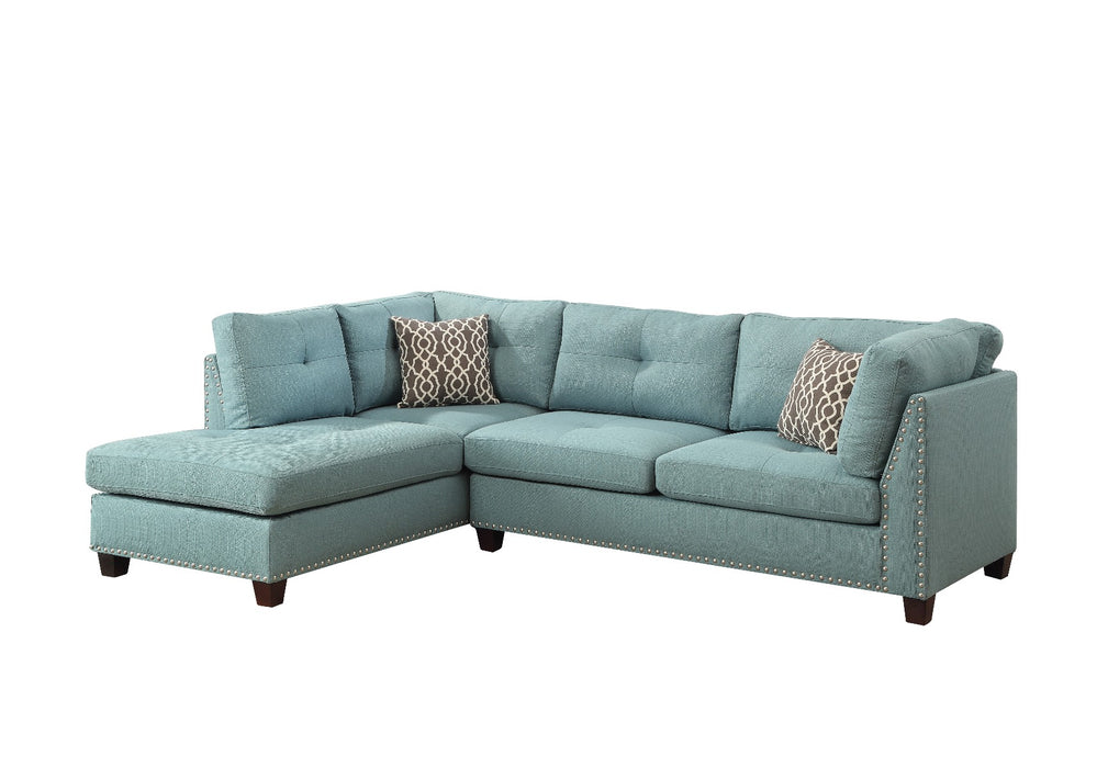 Laurissa 104"L Sectional Sofa & Ottoman with 2 Pillows