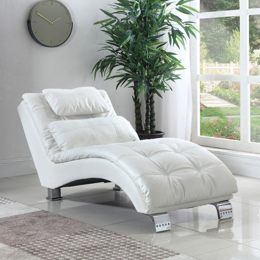 Coaster Dilleston Upholstered Chaise White Default Title