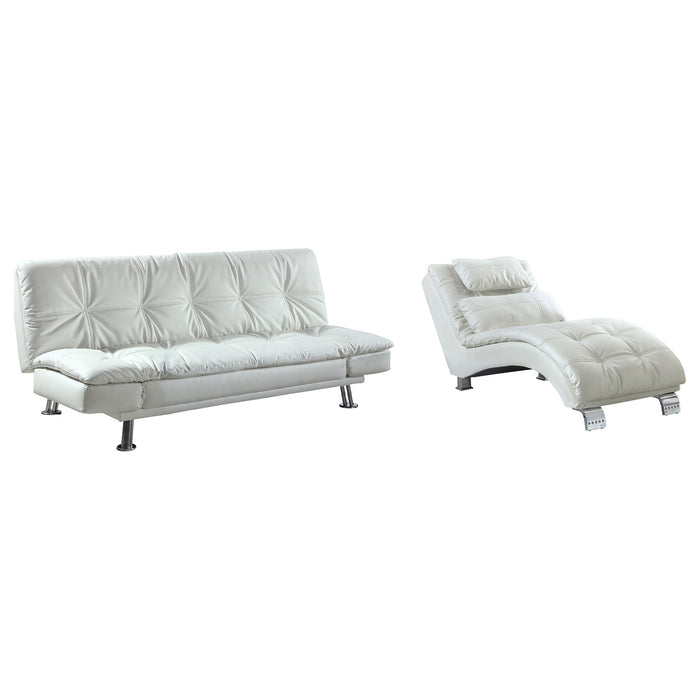 Coaster Dilleston Upholstered Chaise White Default Title