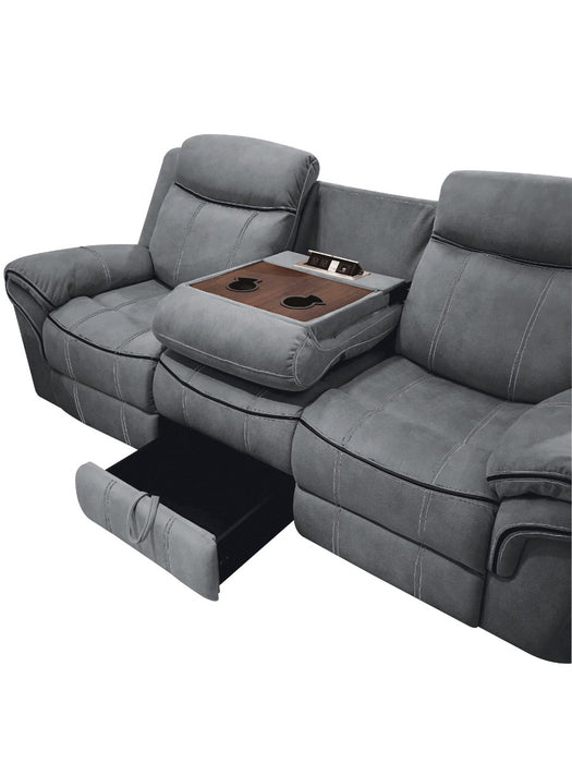 Zubaida 87"L Motion Sofa & Console with USB