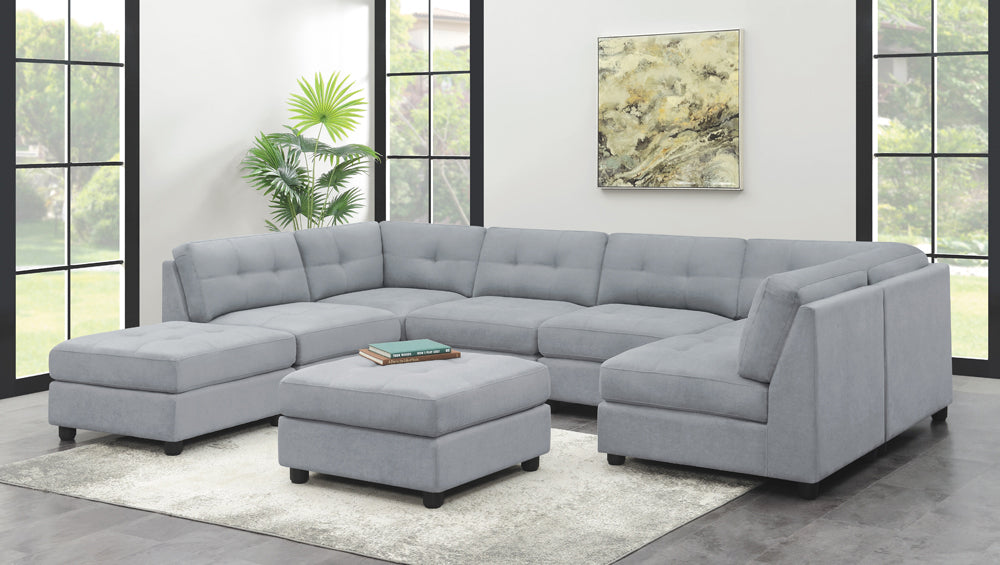 Coaster Claude Upholstered Modular Tufted Sectional Dove Default Title