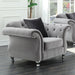 Coaster Frostine Button Tufted Chair Silver Default Title