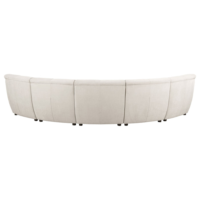 Coaster Charlotte Upholstered Curved Modular Sectional Sofa Ivory Default Title