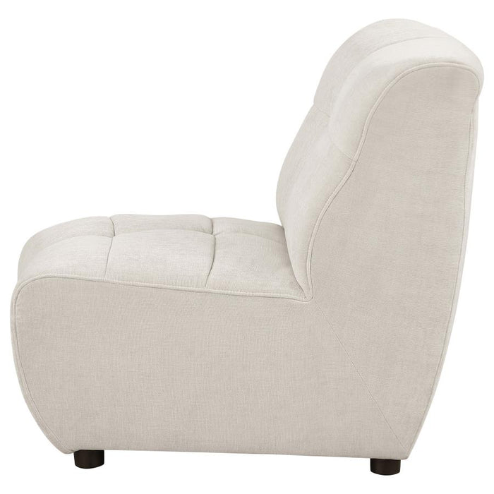 Charlotte Upholstered Curved Armless Chair Ivory