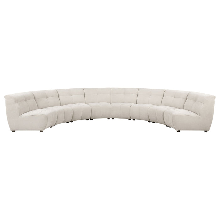 Coaster Charlotte 8-piece Upholstered Curved Modular Sectional Sofa Ivory Default Title