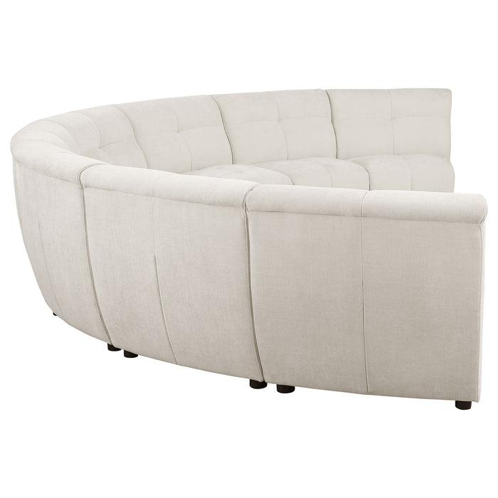 Coaster Charlotte 8-piece Upholstered Curved Modular Sectional Sofa Ivory Default Title